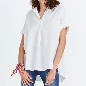 Madewell Courier Button-Back Shirt in Pure White Size XS